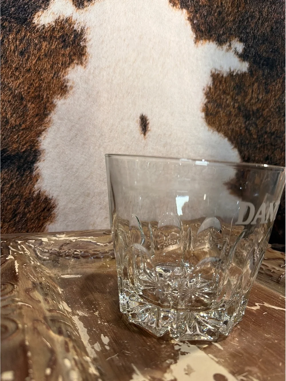 Vintage Vodka Danzka Etched Glass Glass ice bucket